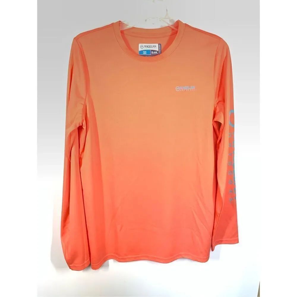 Magellan Outdoors Kid's Fish Gear Classic Fit Long Sleeve T-Shirt Orange Size XL